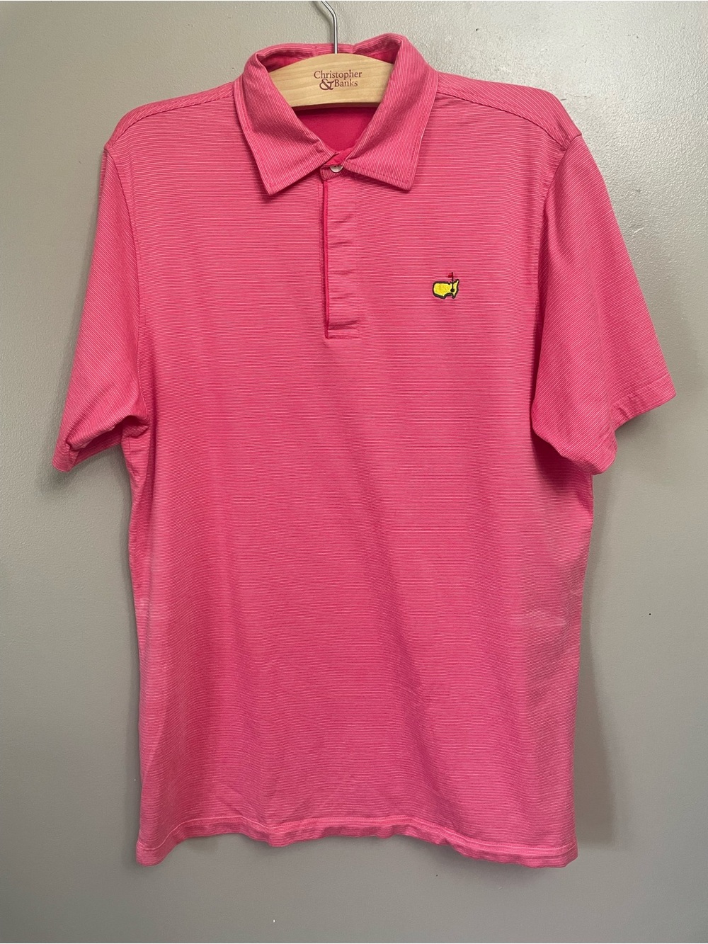 Masters Clubhouse Collection Polo Shirt Medium salmon Pink Italy Cotton Blend
